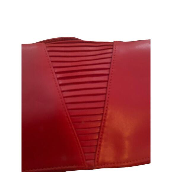 Vintage Anne Fontaine Red Adjustable Strap Shoulder Bag Leather Purse - Picture 7 of 7